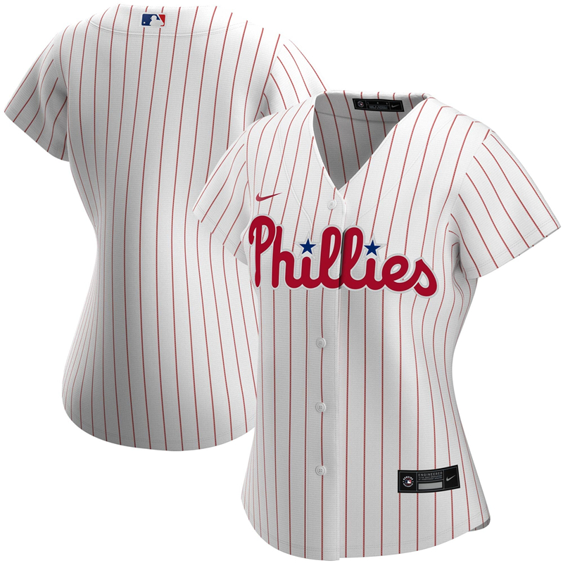 2020 MLB Women Philadelphia Phillies Nike White Home 2020 Replica Team Jersey 1